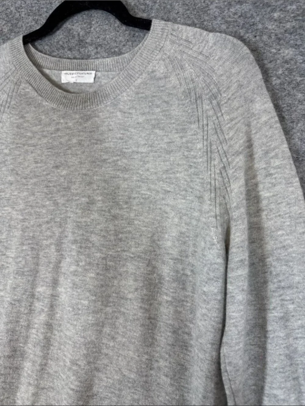 Majestic Filatures Cashmere Sweater Gray Size 2 Quiet Luxury Soft Knit